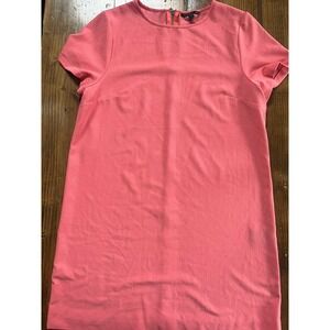 Felicity & Coco Coral Pink Crepe Shift Dress Womens Large \Mini Zipper